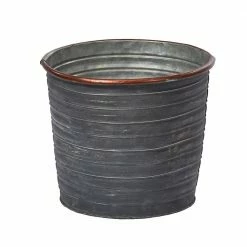 Oasis 6 in. Slate Color Tin Pot (Case of 9)