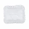 Oasis 9 in., White Atlantic Rectangle Pillow Satin Ruffle