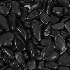Rain Forest 0.5 in. to 1.5 in., 20 lb. Small Black Super Polished Pebbles -Southwest Boulder Online Shop rain forest bagged landscape rocks rfbrps1 20 c3 1000