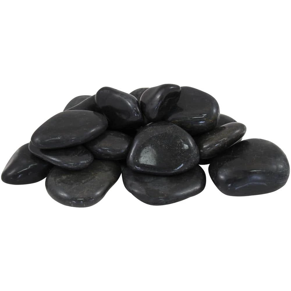 Rain Forest 0.4 cu. ft. 1 in. to 2 in., 30 lbs. Black Super Polished Pebbles 1 Rain Forest 0.4 cu. ft. 1 in. to 2 in., 30 lbs. Black Super Polished Pebbles