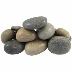 Rain Forest 0.40 cu. ft. 3 in. to 5 in. 30 lbs. Light Grey and Tan Beach Pebbles -Southwest Boulder Online Shop rain forest bagged landscape rocks rfgtmxp5 30 c3 1000