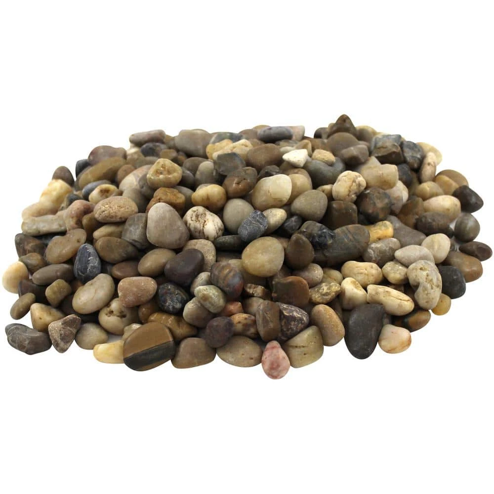 Rain Forest 0.5 in. to 1.5 in., 20 lb. Small Mixed Grade A Polished Pebbles 1 Rain Forest 0.5 in. to 1.5 in., 20 lb. Small Mixed Grade A Polished Pebbles