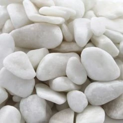 Rain Forest 0.5 in. to 1.5 in., 20 lb. Small Snow White Pebbles -Southwest Boulder Online Shop rain forest bagged landscape rocks rfswp1 20 c3 1000