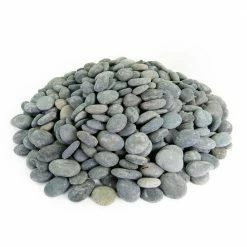 Southwest Boulder & Stone 0.25 cu. ft. 1/2 in. to 1 in. Black Buttons Mexican Beach Pebble Smooth Round Rock for Garden and Landscape Design
