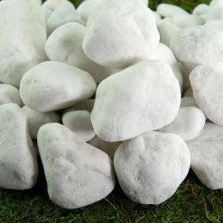 Southwest Boulder & Stone 0.25 cu. ft. 3/8 in. to 5/8 in. Porcelain White Rock Pebbles for Potted Plants, Gardening, and Succulents