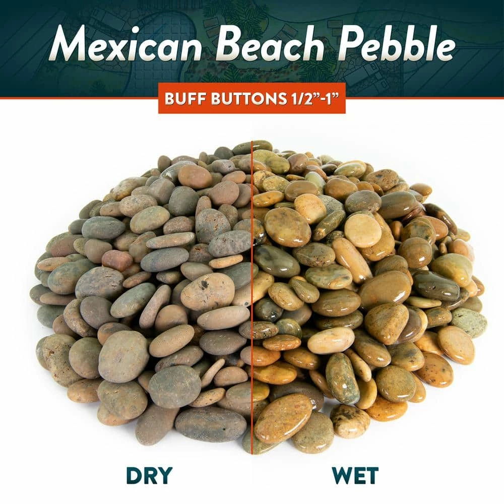 Southwest Boulder & Stone 0.25 cu. ft. 1/2 in. to 1 in. Buff Buttons Mexican Beach Pebble Smooth Round Rock for Garden and Landscape Design 2 Southwest Boulder & Stone 0.25 cu. ft. 1/2 in. to 1 in. Buff Buttons Mexican Beach Pebble Smooth Round Rock for Garden and Landscape Design - Image 2