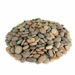 Southwest Boulder & Stone 0.50 cu. ft. 1/2 in. to 1 in. Buff Buttons Mexican Beach Pebble Smooth Round Rock for Garden and Landscape Design