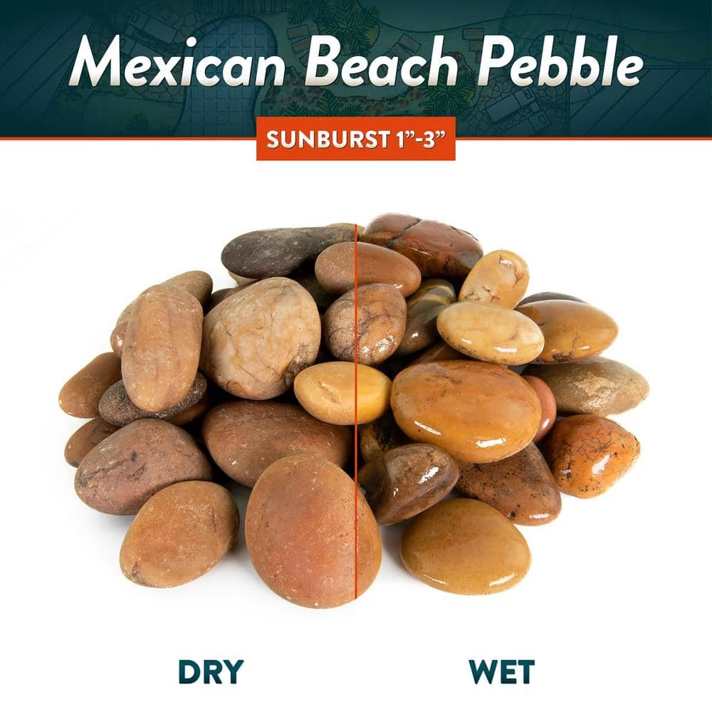 Southwest Boulder & Stone 0.50 cu. ft. 1 in. to 3 in. Sunburst Mexican Beach Pebble Smooth Round Rock for Gardens, Landscapes and Ponds 2 Southwest Boulder & Stone 0.50 cu. ft. 1 in. to 3 in. Sunburst Mexican Beach Pebble Smooth Round Rock for Gardens, Landscapes and Ponds - Image 2