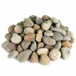 Southwest Boulder & Stone 0.50 cu. ft. 1 in. to 2 in. Buff Mexican Beach Pebble Smooth Round Rock for Gardens, Landscapes and Ponds