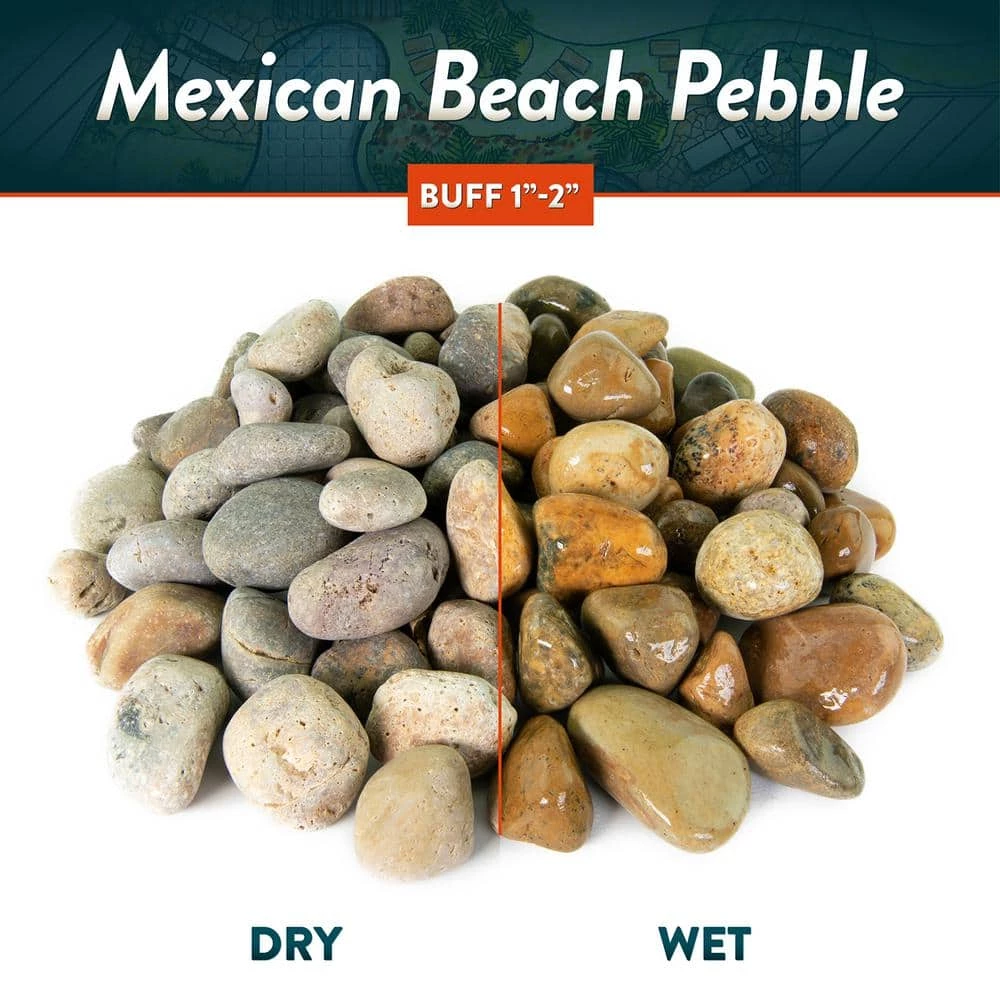 Southwest Boulder & Stone 0.50 cu. ft. 1 in. to 2 in. Buff Mexican Beach Pebble Smooth Round Rock for Gardens, Landscapes and Ponds 3 Southwest Boulder & Stone 0.50 cu. ft. 1 in. to 2 in. Buff Mexican Beach Pebble Smooth Round Rock for Gardens, Landscapes and Ponds - Image 3