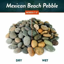 Southwest Boulder & Stone 0.50 cu. ft. 3 in. to 5 in. Mixed Mexican Beach Pebble Smooth Round Rock for Gardens, Landscapes and Ponds -Southwest Boulder Online Shop southwest boulder stone bagged landscape rocks 02 0303 a0 1000
