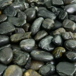Southwest Boulder & Stone 0.125 cu. ft. 3/8 in. - 5/8 in. 10 lbs. Black Small Polished Rock Pebbles for Planters, Gardens, Aquariums and More