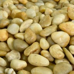 Southwest Boulder & Stone 0.125 cu. ft. 3/8 in. - 5/8 in. 10 lbs. Yellow Small Polished Rock Pebbles for Planters, Gardens, Aquariums and More