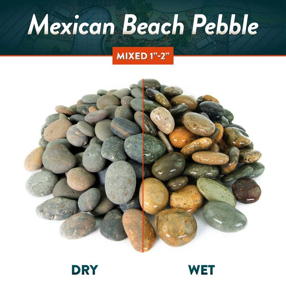 Southwest Boulder & Stone 0.25 cu. ft. 3 in. to 5 in. Mixed Mexican Beach Pebble Smooth Round Rock for Gardens, Landscapes, and Ponds 3 Southwest Boulder & Stone 0.25 cu. ft. 3 in. to 5 in. Mixed Mexican Beach Pebble Smooth Round Rock for Gardens, Landscapes, and Ponds - Image 3