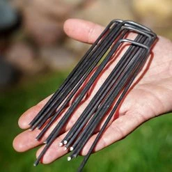 Southwest Boulder & Stone 6 in. Heavy Duty Steel Garden Staples for Weed Barrier Landscape Fabric, Irrigation Lines, and Sod (100-Pack) -Southwest Boulder Online Shop southwest boulder stone tomato cages 02 0168 c3 1000